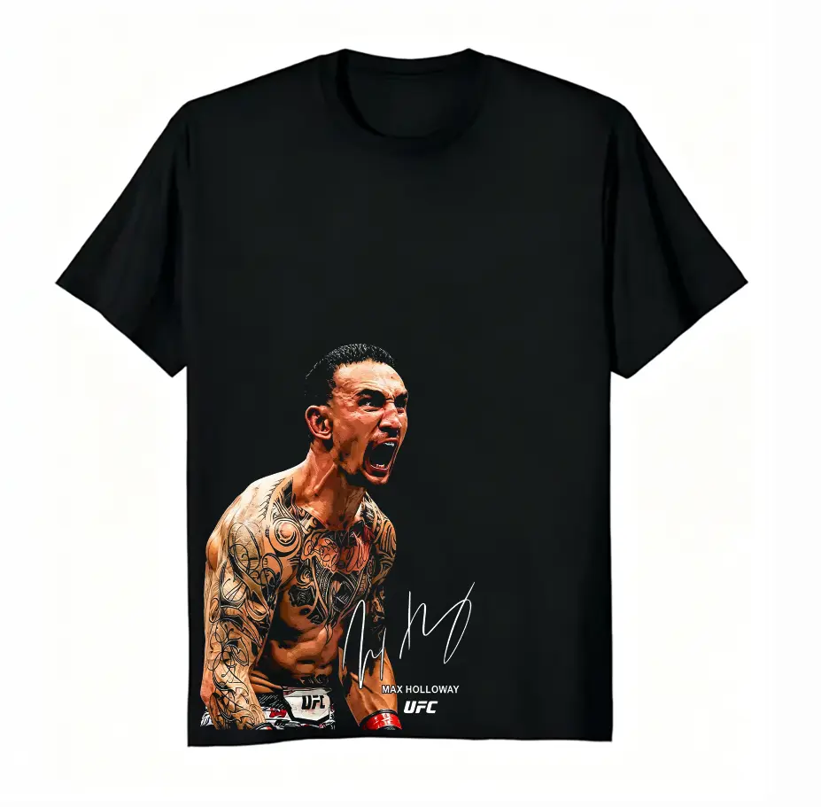 Paddy Pimblett UFC Fighter Signature Graphic Portrait T-Shirt, Unisex 100% Cotton Crew Neck Casual Tee for Men Women