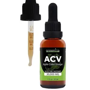 GreenViva Apple Cider Vinegar Tincture 30000MG with The Mother Organic Flavor Antifungal Detoxify Health