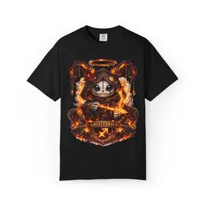 Fiery Sagittarius Skull Archer T-shirt | Zodiac Archer Graphic Tee