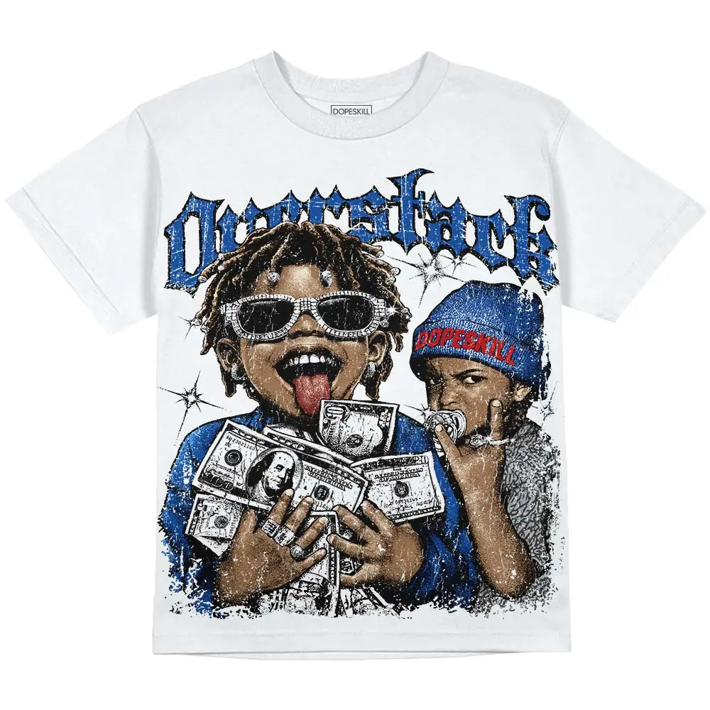 DopeSkill Oversize Print Graphic Tees True Blue 3s Streetwear Unisex Cool T-Shirt Sneaker Colour Matching Overstack Graphic