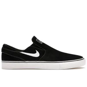 Nike Men's SB Stefan Janoski+ Slip Black White Skateboarding Shoes, from StockX