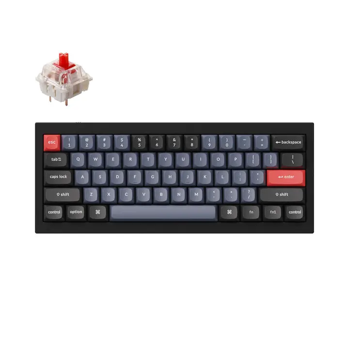 Keychron Q4 Wired Custom Mechanical Keyboard, 60% Layout QMK/VIA Programmable Macro with Hot-swappable Gateron G Pro Red Switch Double Gasket Compatible with Mac Windows Linux