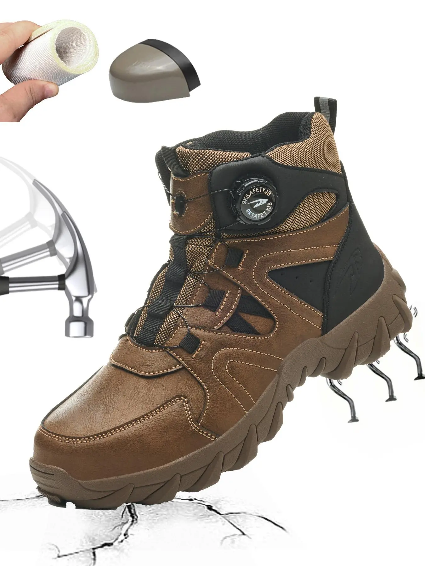 Men's Casual Sports Work Protective Shoes, Worker Work Shoes, Workwear Shoes, Working Shoes, Steel Toe Workshoes, Lightweight Comfortable Fashionable Versatile Work Shoes, All-season Mountaineering Shoes, Boy