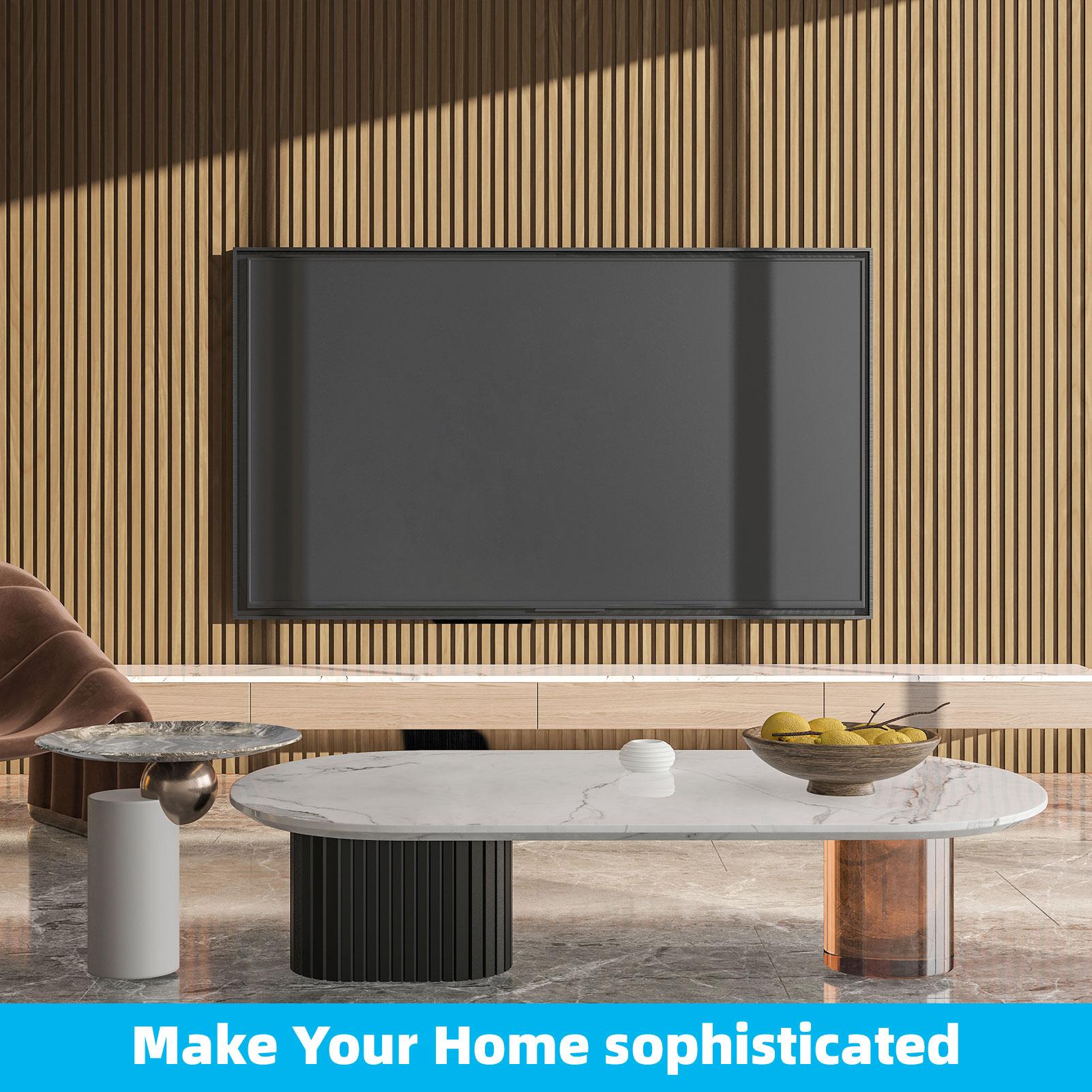 【New】Art3d  6-Pack 3D Textured MDF Wood Slat Wall Panels, 94.6" x 7.4", Covers 28.91 Sq.Ft., DIY Interior Wall & Ceiling Decor Panels