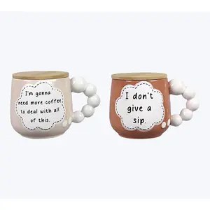 Young's s/4 Humor Thought Bubble Mugs with Bamboo Lid/Coaster