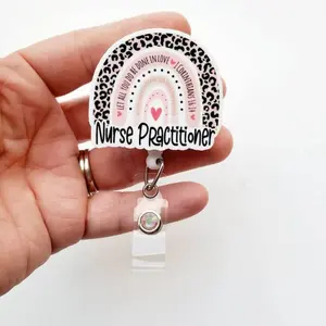 Nurse Practitioner Badge Reel NP Retractable Rainbow ID Holder NP Appreciation Gift 397