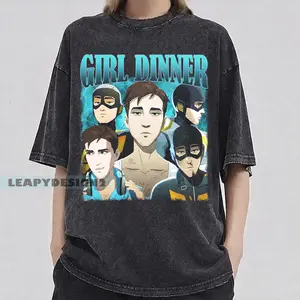 [ Sale Up To 40%]Comfort Colors® Girl Dinner Robert Robertson Graphic Tee, Vintage Bootleg Anime Style Shirt