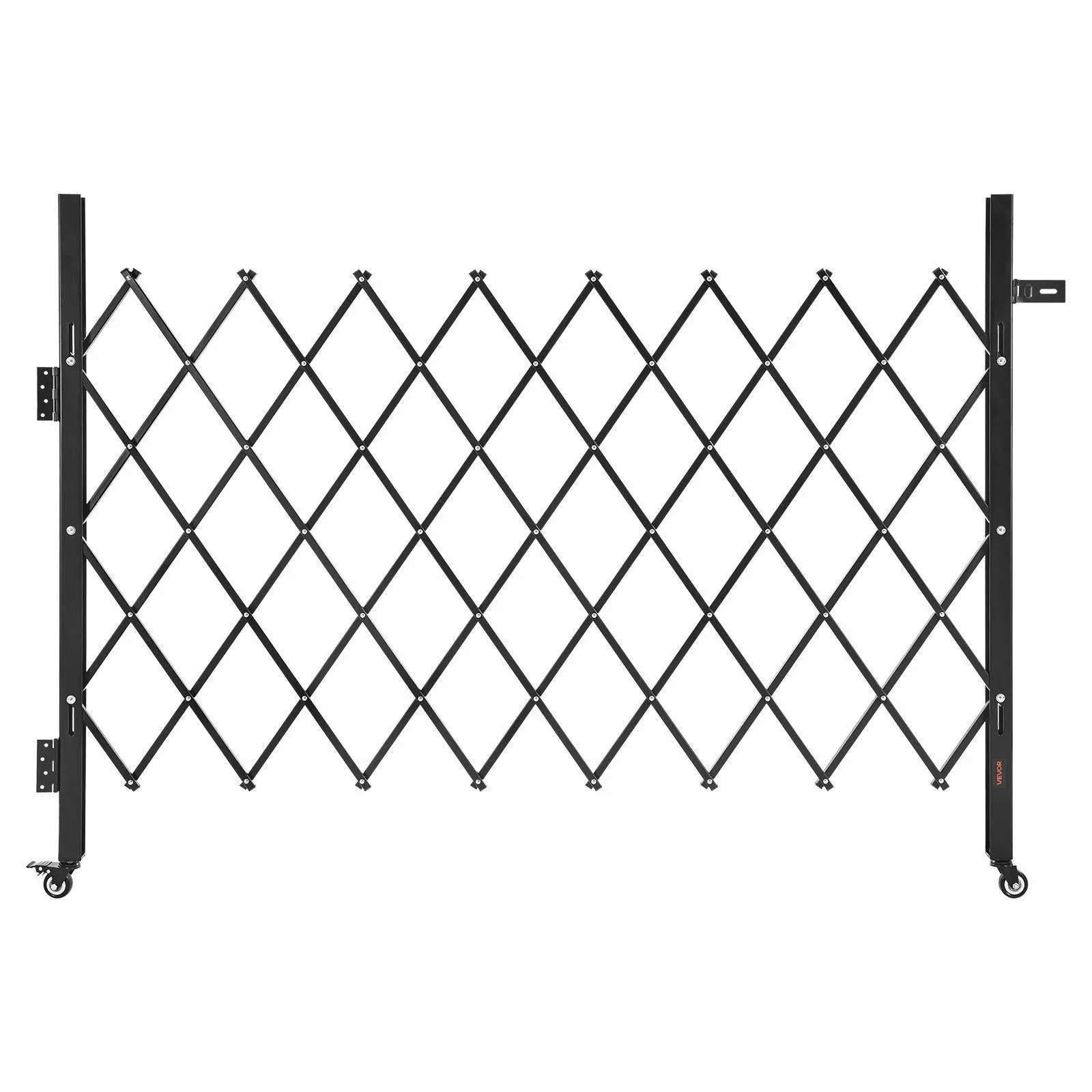 VEVOR Single Folding Lockable Steel Scissor Security Gate with 360° Swivel Casters, Outdoor Retractable Barricade, for Entry Security, Garage, 66.93x51.57in (WxH)#SohoChic