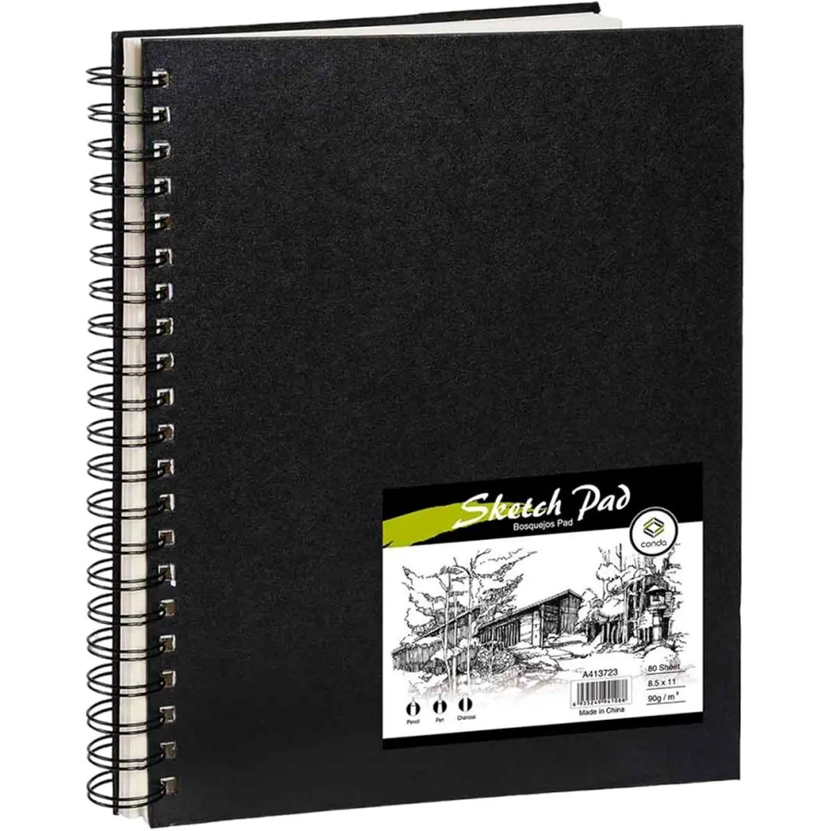 8.5"x11" Hardbound Sketch Book, 80-Sheets 90gsm Double-Sided Hardcover Sketchbook, Spiral Sketch Pad, Durable Acid Free Drawing Art Paper for Adults