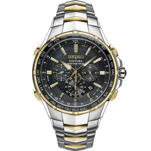 SSG022 Seiko Coutura Radio Sync Solar Chronograph Two-Tone Mens Watch