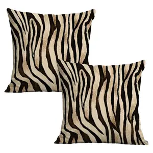 2pcs 2D Printed Pillowcase Zebra Pattern, Zipper Closure, for Sofa Bed, Living Room Decor, Sofa Decorative, Elegant Throw Pillow, Sofa Decoration, Fashion Cushion, Premium Pillow Cover, Accent Pillow, Modern Living Space (no pillow core, only pillowcase)