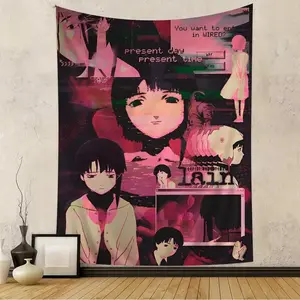 Serial Experiments Lain Cartoon Tapestry Wall Tapestries Art Science Fiction Room Home Decor Wall Hanging Home Decor poster home decor banner wall art bedroomvalentine's gift for bf