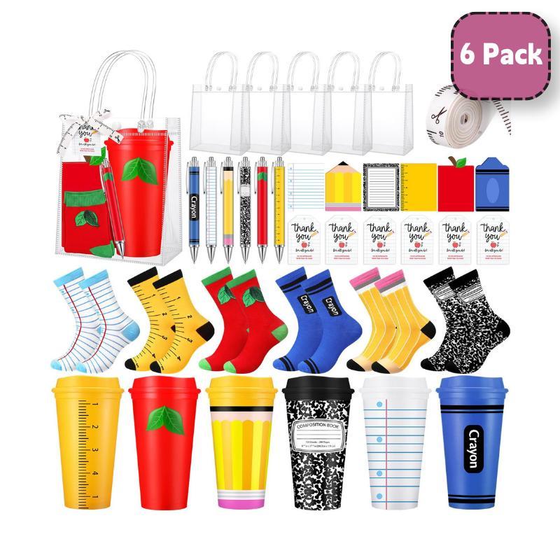 6/12 Set Back to School Teachers Gifts Bulk Teacher Survival Kit with Clear Gift Bags Socks Memo pads Ballpoint Pens Greeting Cards,Welcome School Back Gifts for Teachers employee, Gift for Meet the Teacher Night First Day of School Recognition Awards 6/12 Set Back to School Teachers Gifts Bulk Teacher Survival Kit with Clear Gift Bags Socks Memo pads Ballpoint Pens Greeting Cards,Welcome School Back Gifts for Teachers employee, Gift for Meet the Teacher Night First Day of School Recognition Awards