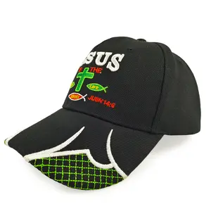 Christian Baseball Cap Embroidered Jesus is The Way Truth Life, Bible Verse Ichthys Fish Cross Embroidered Faith Hat, Unisex Adjustable Hook & Loop Acrylic Sun Cap, Breathable UV Protection Hat for Church Fishing Outdoor Daily Wear & Religious Gift