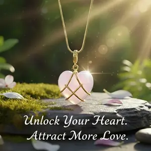 Heart Chakra Opalescent Necklace: Self-Love & Divine Feminine Healing Amulet |  | Perfect gift idea for girlfriend, her, Christmas, Valentine