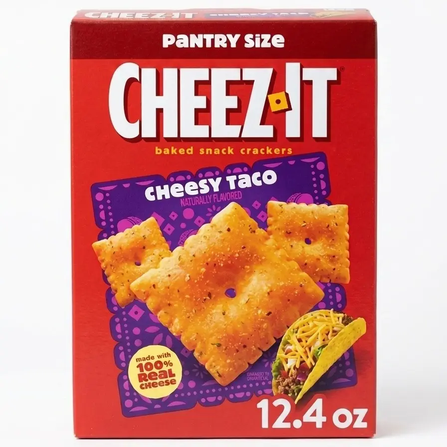 Cheez-It Cheesy Taco Baked Snack Crackers, 12.4 oz Crunchy Cheese-Flavored Savory Family Snack Pack