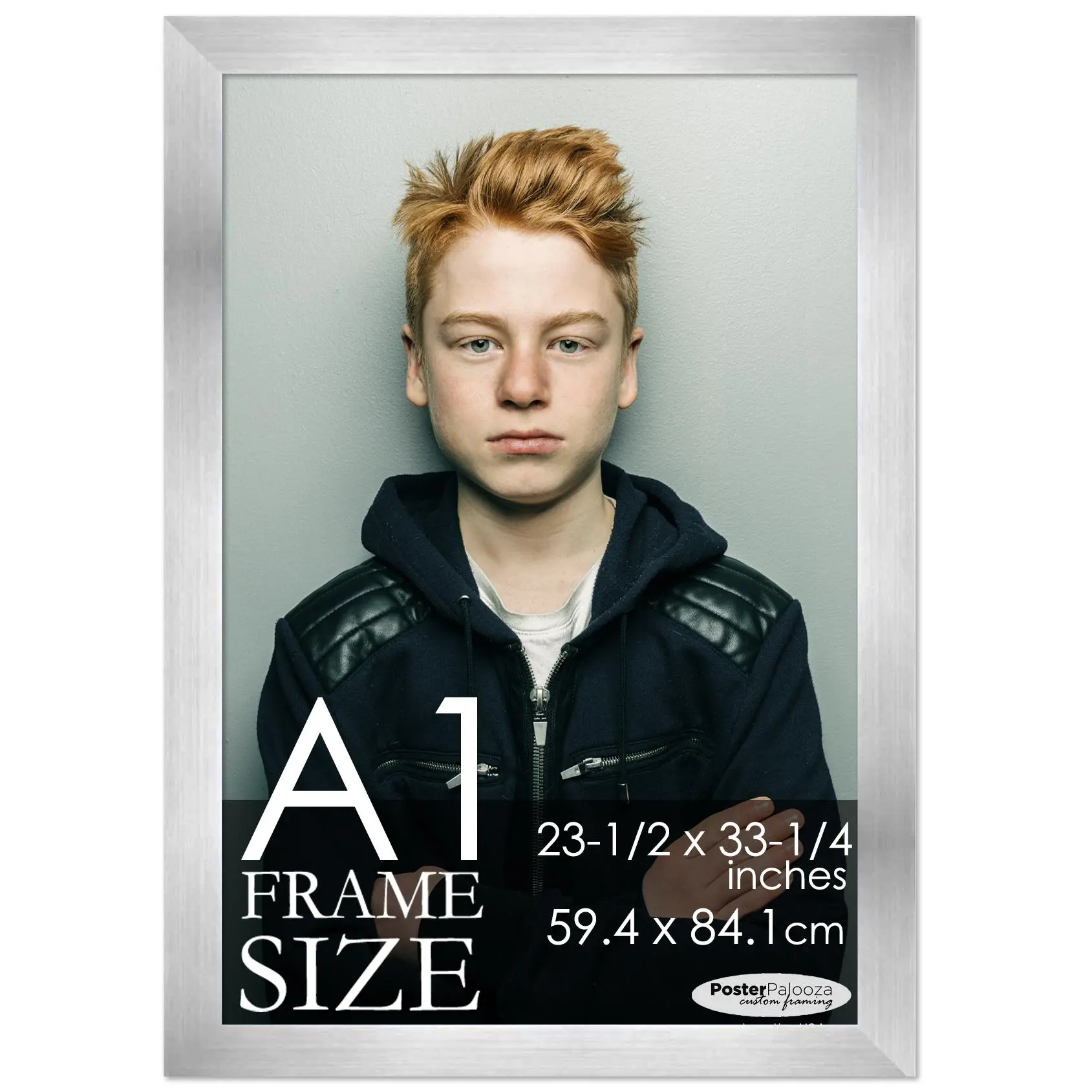 A1 Frame Silver Modern Minimalist 23.5x33.25 Frame - Wood A1 Picture Frame, UV Acrylic