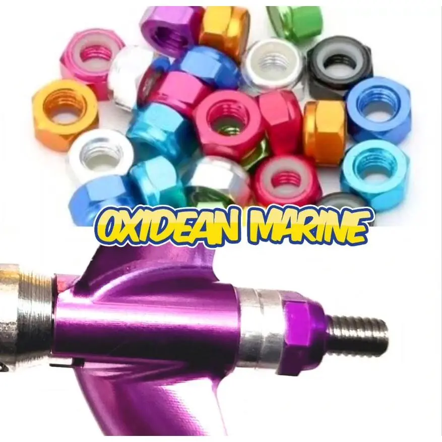 M5 Aluminum Deep Profile Nylon Lock Nuts (2), Assorted Colors