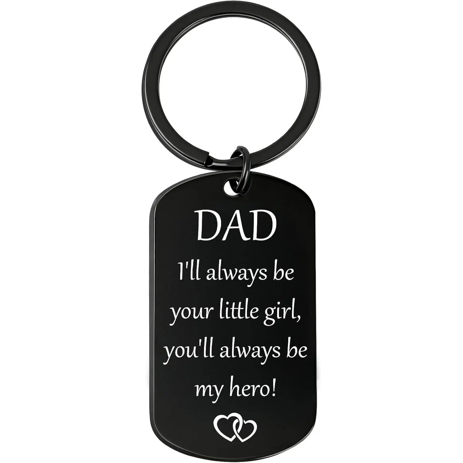 Authentic Engraved Pet Keychain (Dog & Cat Accessory) - Keyrings for Keys, Purse Accessory, Father's Day Graduation Gift from Daughter Son for Daddy Papa Stepdad