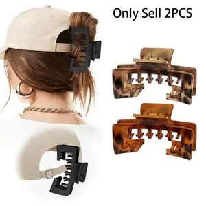 2/4 PCS Claw Clips for Baseball Caps, Strong, Non-Slip Square Design, Hair Accessory Gifts, Mixed Color for Thick and Fine Hair, Hair Clip for Hat for Women Girls, Hair Claws