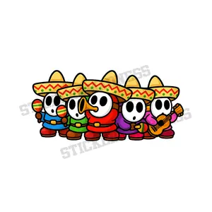 Shy guy Mariachi sticker decal - funny stickers - laptop sticker - car bumper - decorative stickers - decal stickers