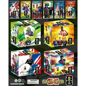 1 Pack of 8 Uefa World Cup Football Star Cards, English Language Laser Foil Cards for Fans, Collectible Soccer Trading Cards, Collectible Sports Cards