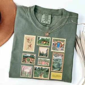 Comfort Colors Tolkien Inspired Fantasy Vintage Tshirt The Shire Vintage Stamp Bookish Fellowship Retro Tee Tolkien Nerdy Fan Gift - TrendWear USA
