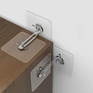 Wall-Mounted Anti-Tip Safety Strap, Plastic Furniture Stabilizer, No-Drill Cabinet Anchor, Bookshelf TV Shoe Cabinet Wardrobe Secure Holder, Home Safety Device