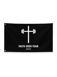 HolStrength Cross Flag - 3 x 5 Feet Premium Christian Gym Brand Banner