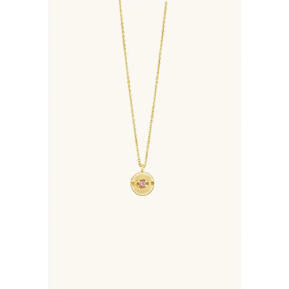 Evil Eye Necklace - Pink Sapphire