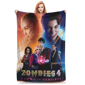 Zombies 4 Dawn Vampires Official Movie Blanket Ultra Soft Plush Material Multi Size Options All Season Comfort Perfect Couch Bed Use Machine Washable Durable Cozy Throw