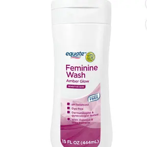 Equate Feminine Cleansing Wash Sensitive Skin Amber Glow 15 fl oz pH-Oatmeal & Shea Balanced Dye-free Paraben-free Gentle Cleanser for Daily Use - Soothing