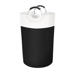 Laundry Basket, Laundry Hamper, Collapsible Laundry Baskets, Dirty Clothes Hamper, Waterproof with Foam Protected Aluminum Handles for College Dorm, Family 90L (Black) Organiser