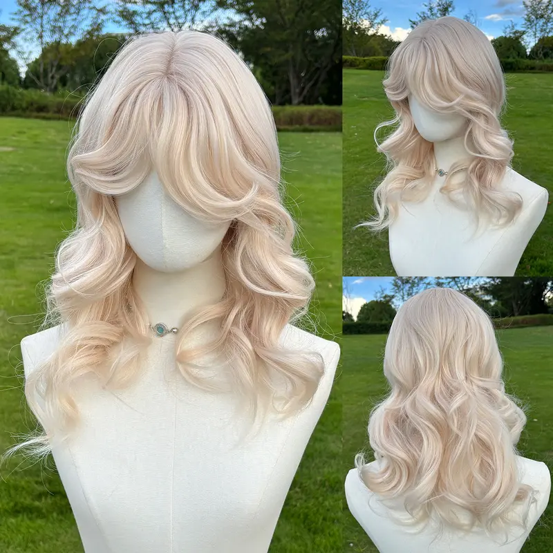 SMILCO 20" Curly Deep Brown Synthetic Wig SM415 with Curtain Bangs Glueless Natural-Looking Scalp Full Machine Cap Adjustable Straps Breathable Cap Vibrant Color Soft Texture