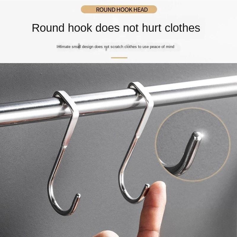 Heavy Duty Wall Hooks, No Drill Adhesive Mount for Kitchen Bathroom Office, Rustproof Double Hooks for Organizing Utensils Keys Decor, Space Saving Closet Door Storage Solution