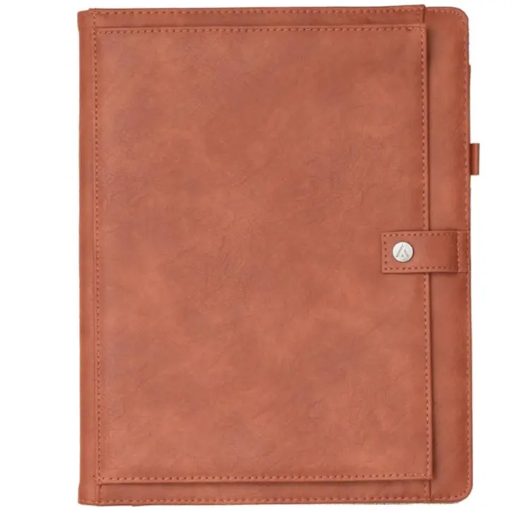 Leather Padfolio Portfolio With Notepad, 12.13" x 9.45", Letter Size, Undated, Business Organizer for Meetings and Office