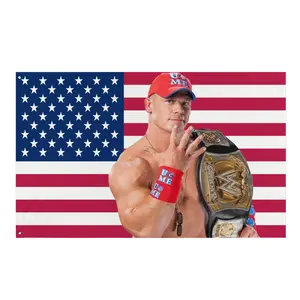 John Cena WWE American Flag 3x5Ft Tapestry – WrestleMania 42 (2026) Edition, Premium Wall Hanging Banner for Man Cave, College Dorm Room & Outdoor Decor, Durable Fabric with 4 Brass Grommets