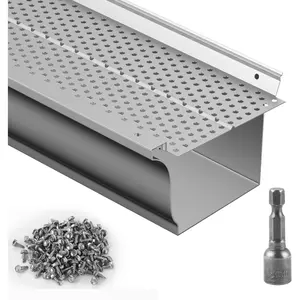 Summervibes VEVOR Gutter Guard, 5 inch Width, Aluminum Leaf Filter DIY Gutter Cover, 52 PCS 208 ft Total Length, 0.157'' Hole Diameter 0.02'' Thick Raptor Gutter Guards Fits Any Roof or Gutter TypeVEVOR Super Brand Day