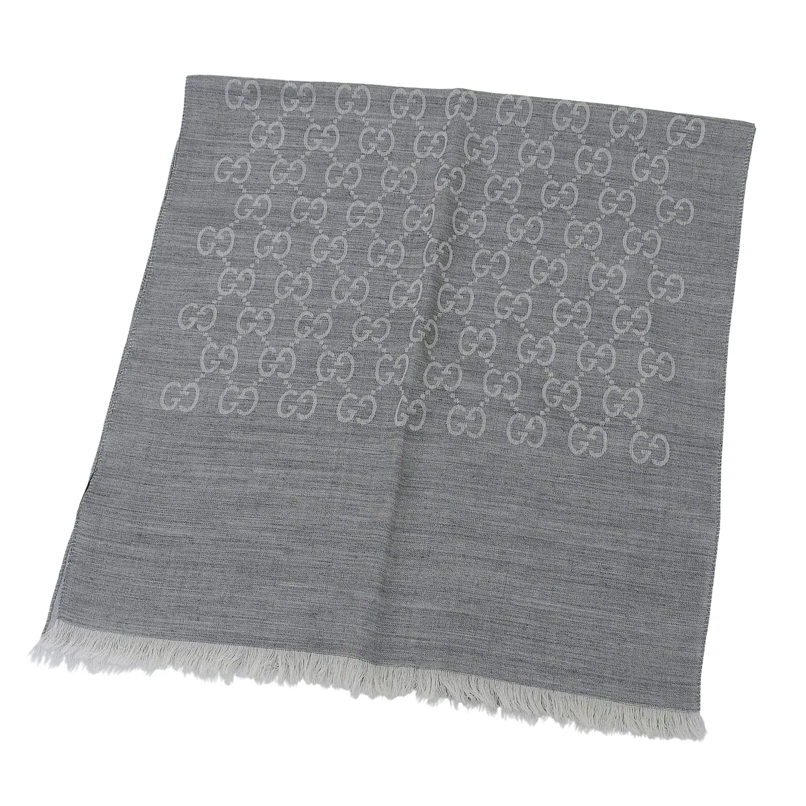 Pre-owned GUCCI Wool Small Leather Goods GG Silk Scarf
