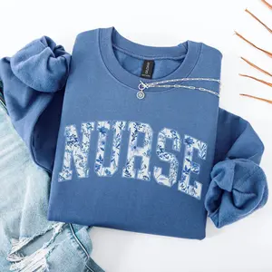 Nurse Sweatshirt or T-Shirt, Floral Nurse Shirt, Toile Nurse Shirt, RN Sweatshirt, Nurse Graduation Gift, Nurse Week, Nurse Appreciation, Nurse Gift