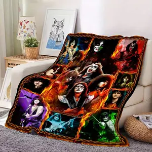 Ultra-Soft Horror Movie Flannel Throw Blanket - Cozy, Lightweight Polyester For Couch, Bed, Travel & Camping - Versatile All-Season Comfort Horror