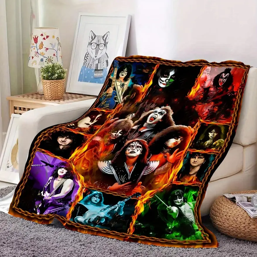 Ultra-Soft Horror Movie Flannel Blanket - Cozy, Lightweight Polyester Fleece Throw for Couch, Bed - Versatile All-Season Soft Fluffy Linen for Travel & Camping, Flannel Blankets, Fleece Blanket Throw