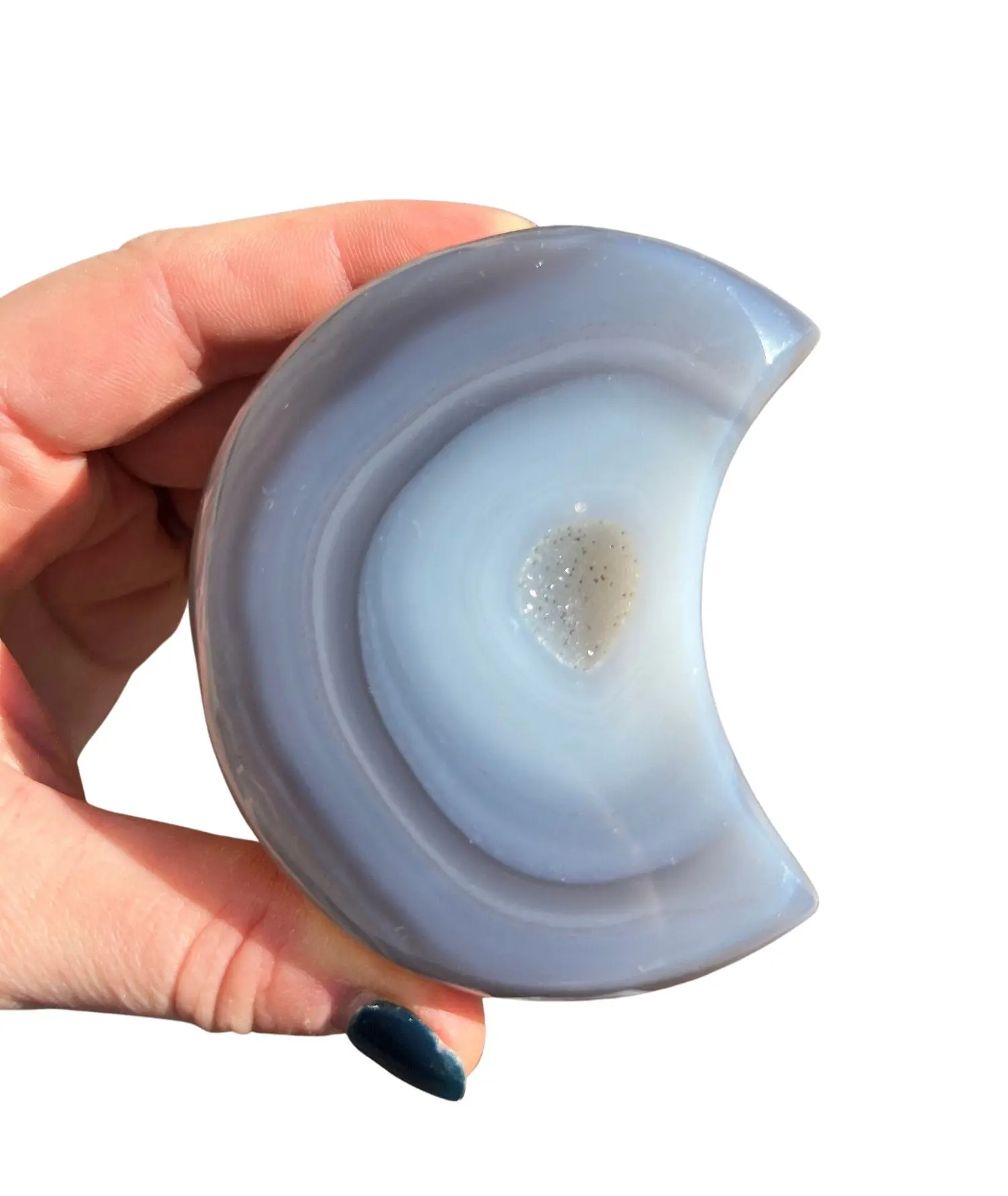 Crescent Moon Agate Stone - 2" to 4" Size, Agate Crystal for Balancing Emotions