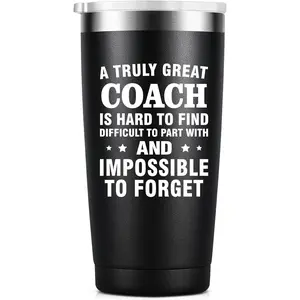 Soccer Coach Gifts for Men & Women, Football, Baseball, Softball, Swim, Basketball, Cheer - Funny Gift Idea for Appreciation, Christmas, Birthday, 20oz Insulated Coach Tumbler, Black 20 OZ Stainless Steel Tumbler