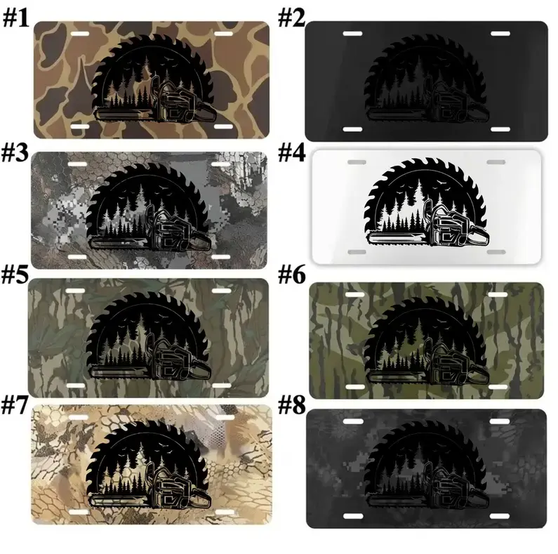 [BESTSELLER] Heavy Duty Aluminum Stihl Chainsaw License Plate - Camo Logger Front Truck Tag