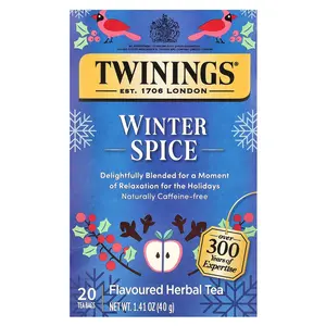 Twinings Flavored Herbal Tea, Winter Spice, Caffeine Free, 20 Tea Bags, 1.41 oz (40 g)