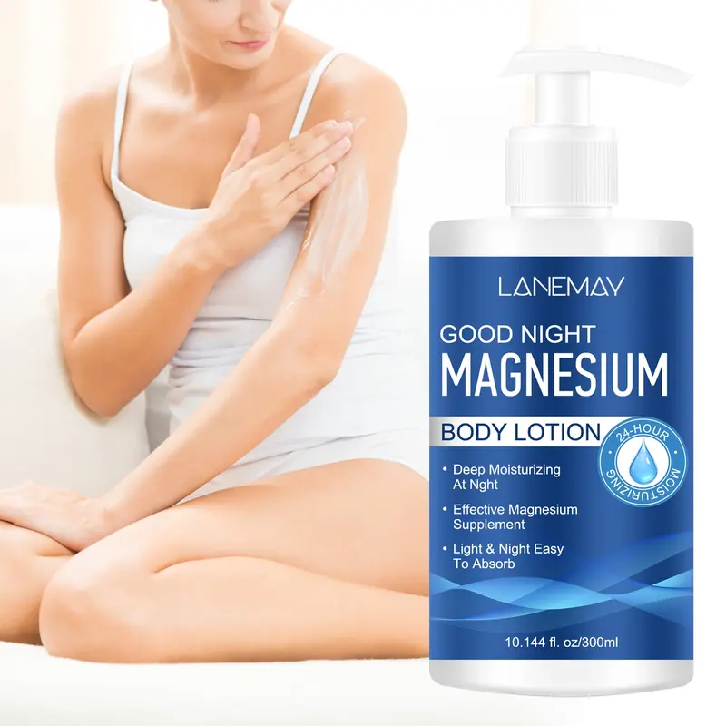 Good Night Magnesium Body Lotion with Lavender & Shea Butter | 24H Deep Moisturizing & Magnesium Supplement | Lightweight & Fast Absorption | 300ml
