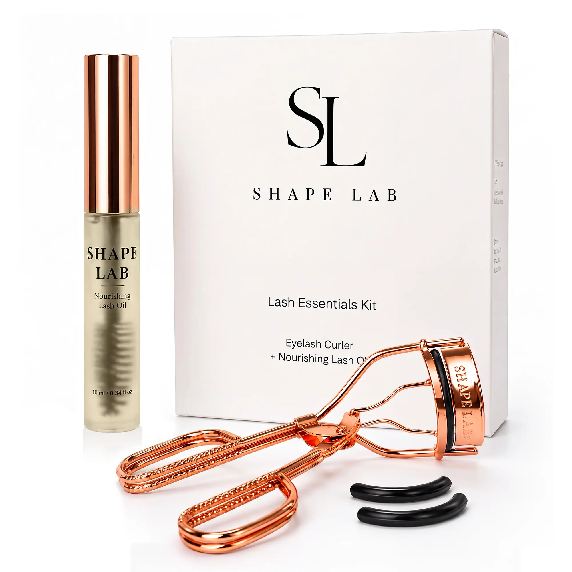 Shape Lab Organic Castor Oil Lash Serum & Eyelash Curler Kit, USDA Organic Beauty & Personal Care Makeup Tools Set
