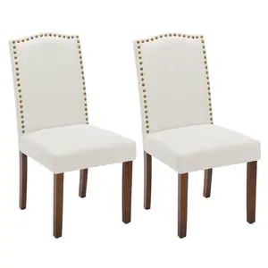 【Deal】Dining Chairs, Kitchen Chairs, Modern Upholstered Fabric Dining Room Chair with Nailhead