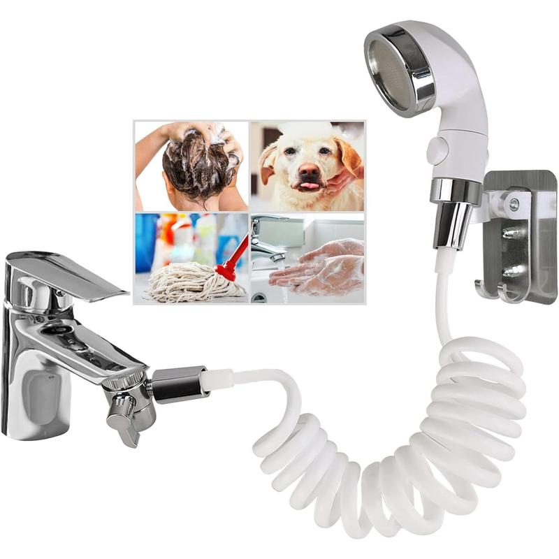 Sink Hose Sprayer Attachment for Faucet,Shower Head Sink Hose Attachment for Pets Dog Rinse, Hair Washing Rooms, Kitchens, Bathrooms, Laundry Rooms